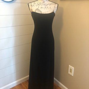 Black Cache Gown with Gunmetal Chain Straps